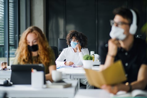 Masked College Students in Lab - Updated for Social and Web Share